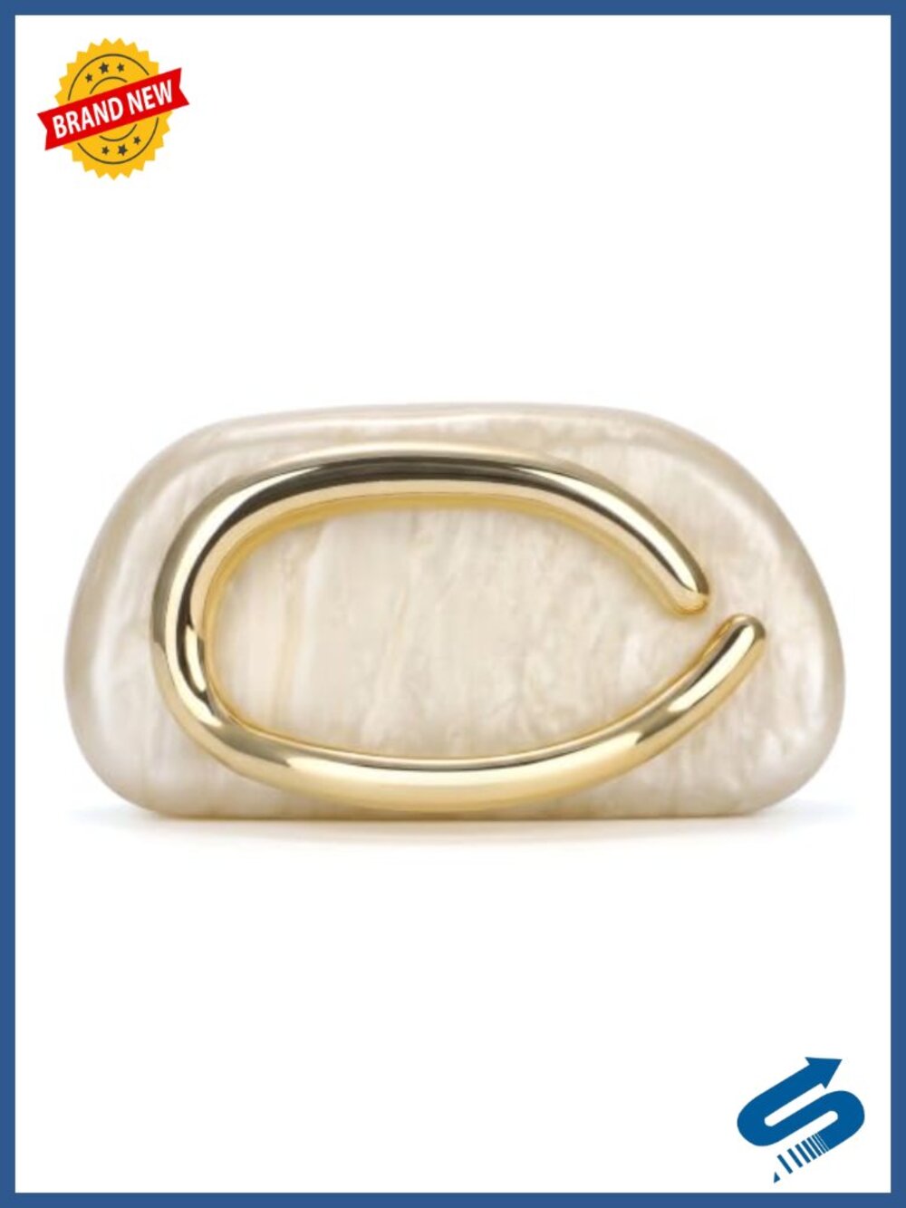 Acrylic Faux Marble Evening Clutch Magnetic Chain Crossbody Formal Bag